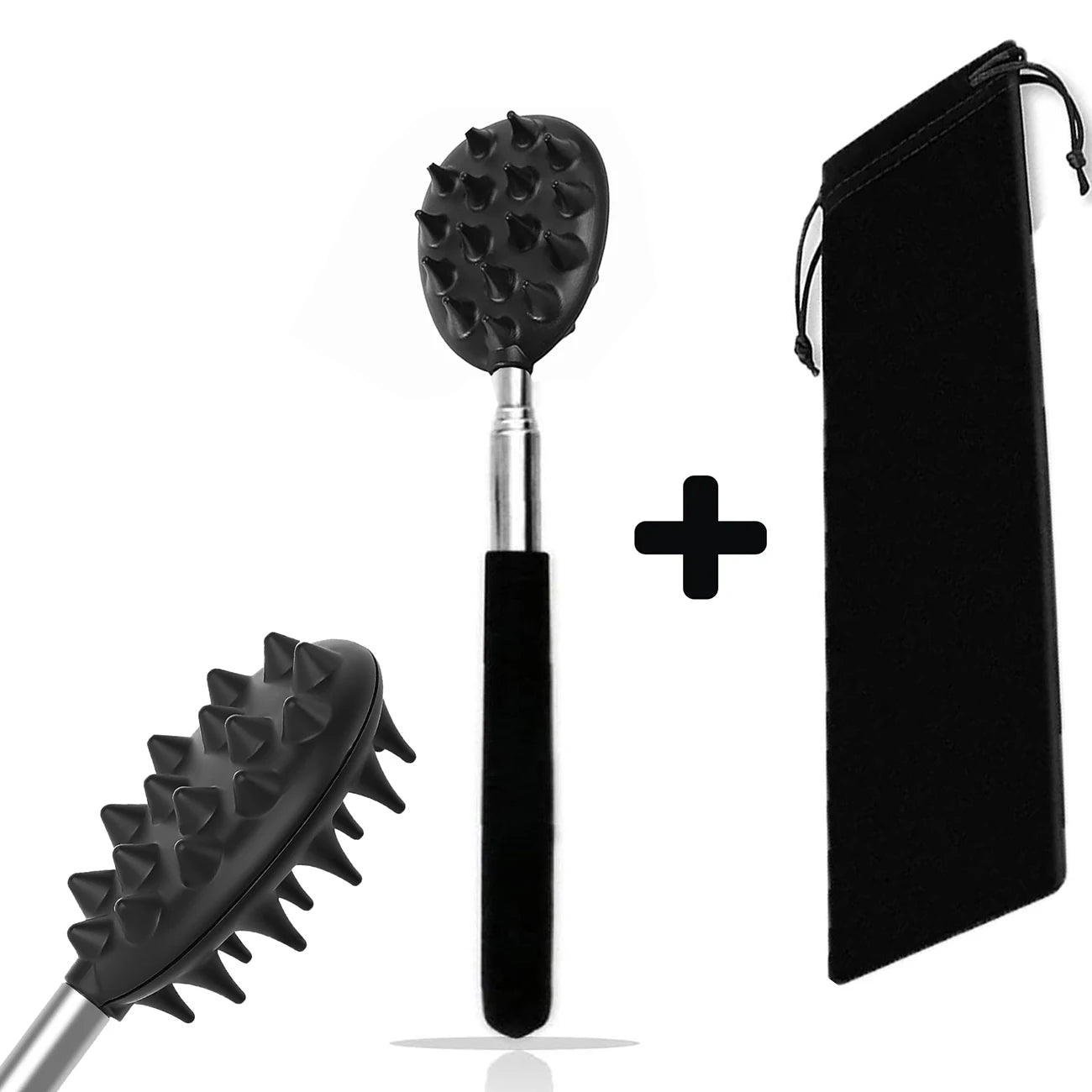 Extendable Cactus Back Scratcher with Dual Spikes - Retractable Itch Stick for All