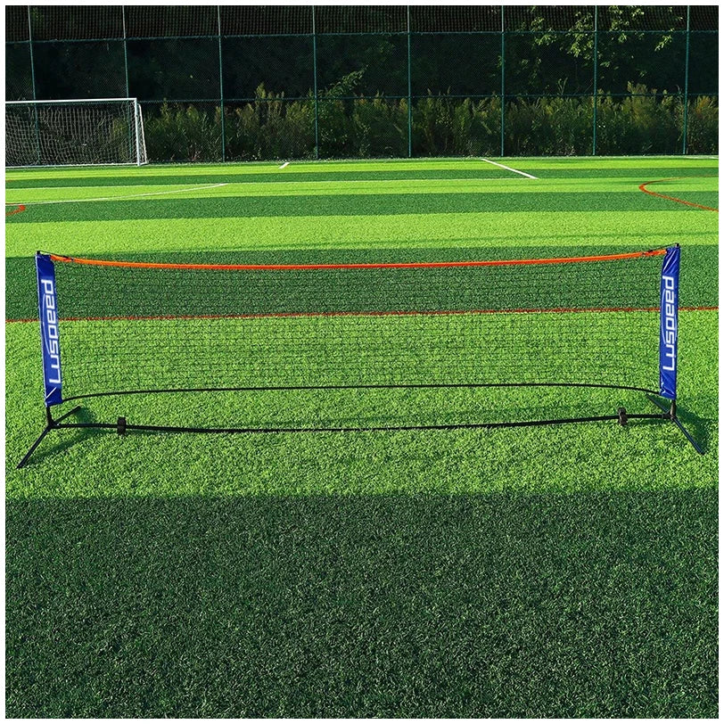 portable folding badminton net for indoor and outdoor sports. ideal for volleyball and tennis training