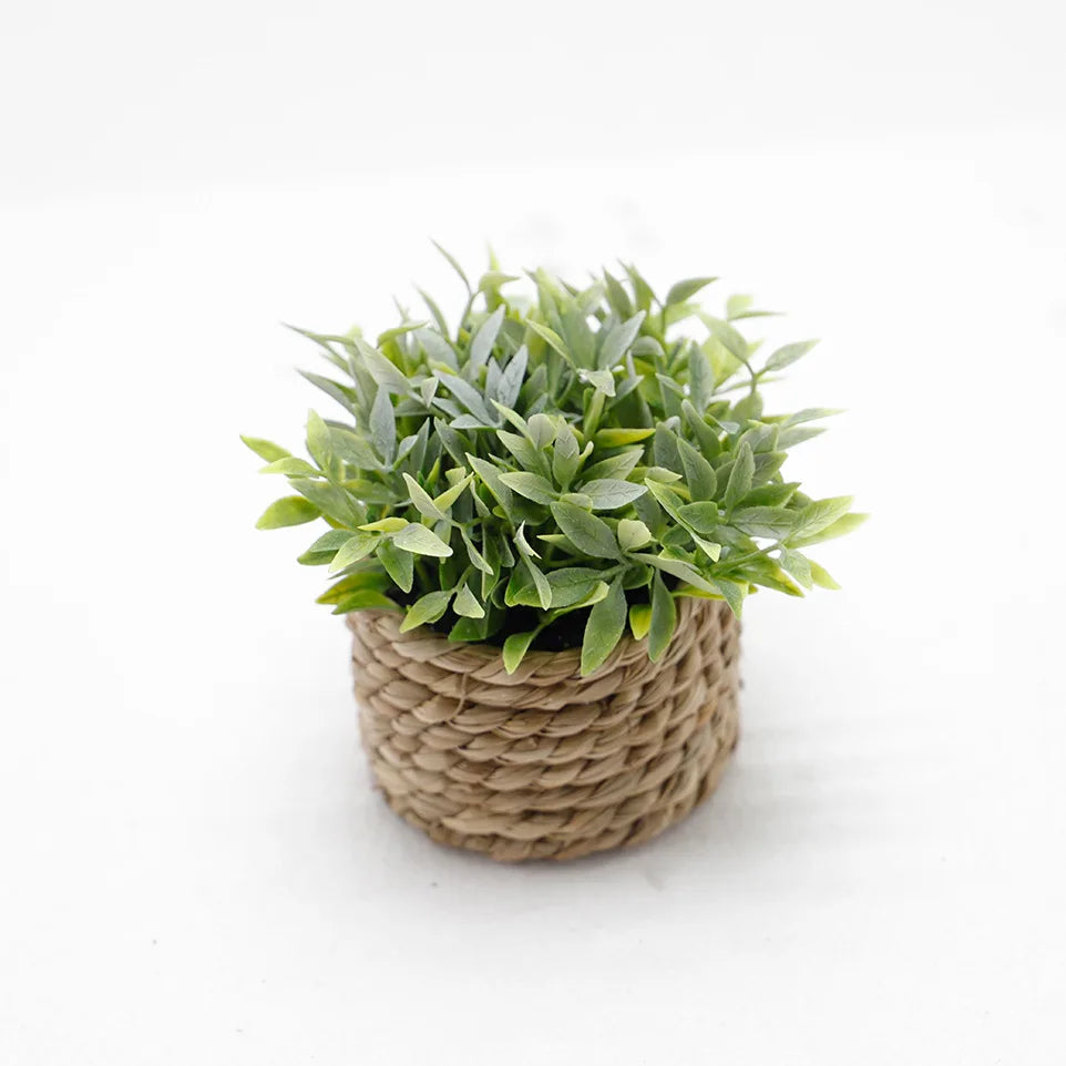 Mini Artificial Eucalyptus Plant – 11cm Faux Potted Greenery for Home Decor