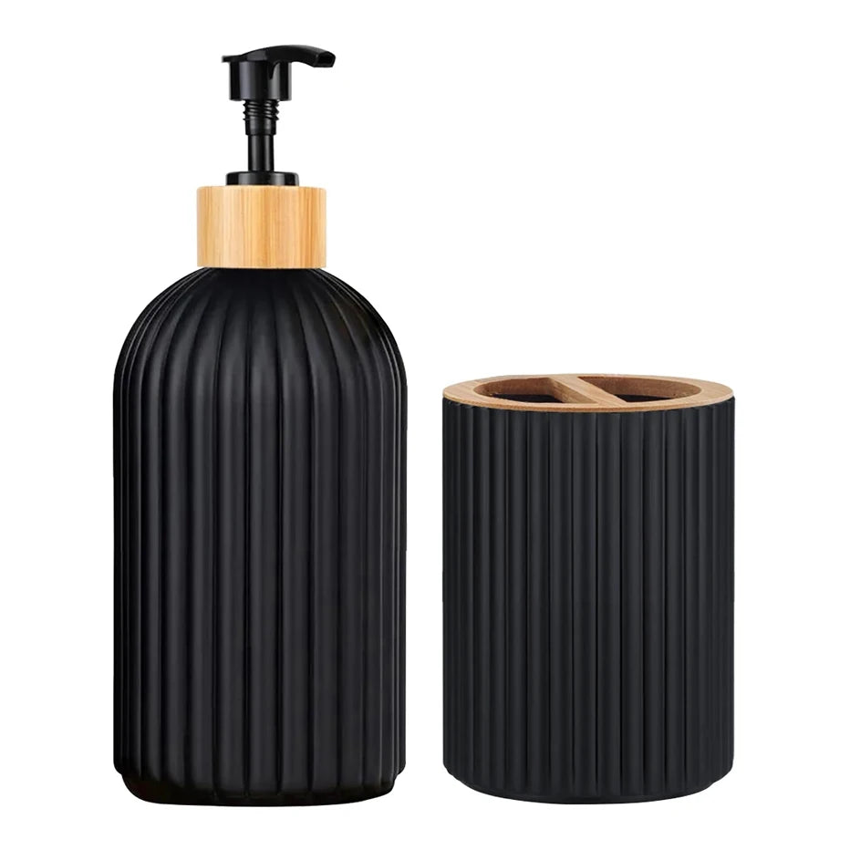 Bathroom Organizer Set – Soap Dispenser & Storage Holder