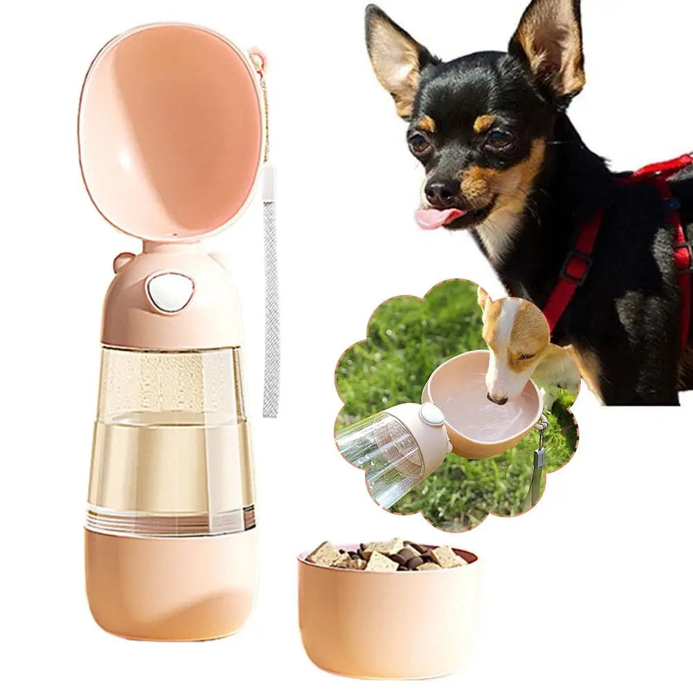 portable dog and cat water bowl with food dispenser