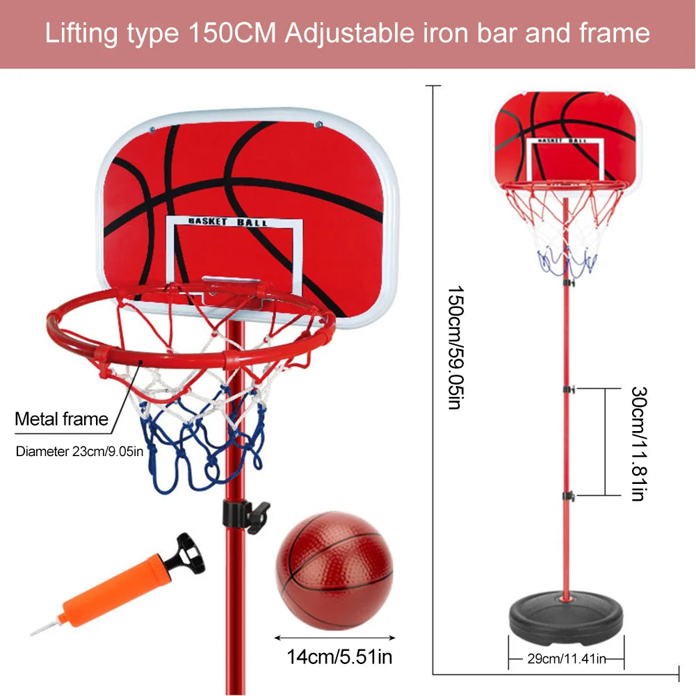Portable Adjustable Kids Basketball Hoop Set with Ball & Pump – Indoor/Outdoor Play