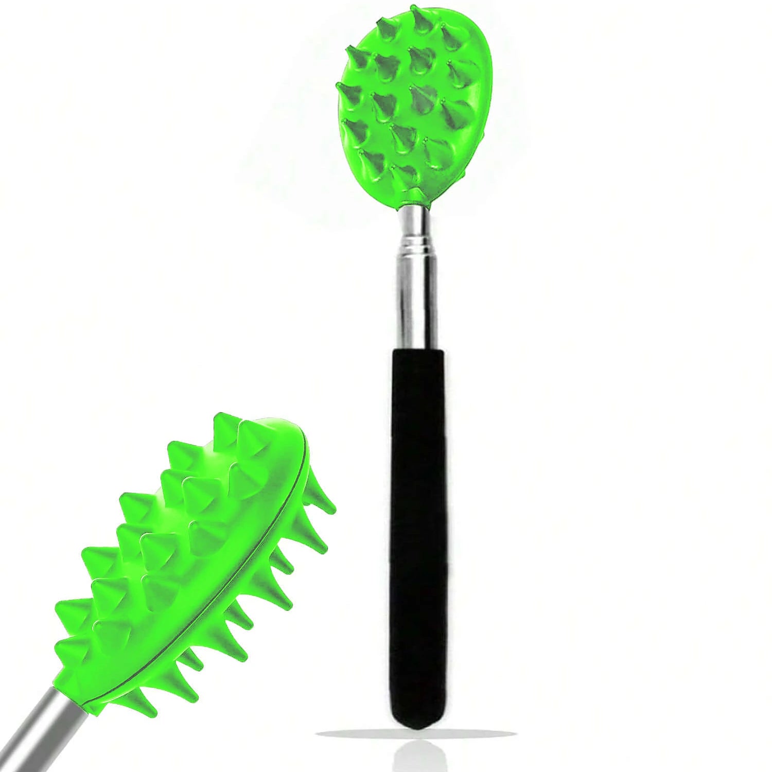Extendable Cactus Back Scratcher with Dual Spikes - Retractable Itch Stick for All