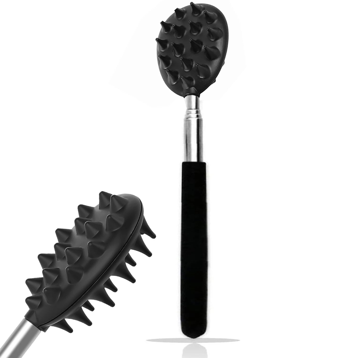 Extendable Cactus Back Scratcher with Dual Spikes - Retractable Itch Stick for All