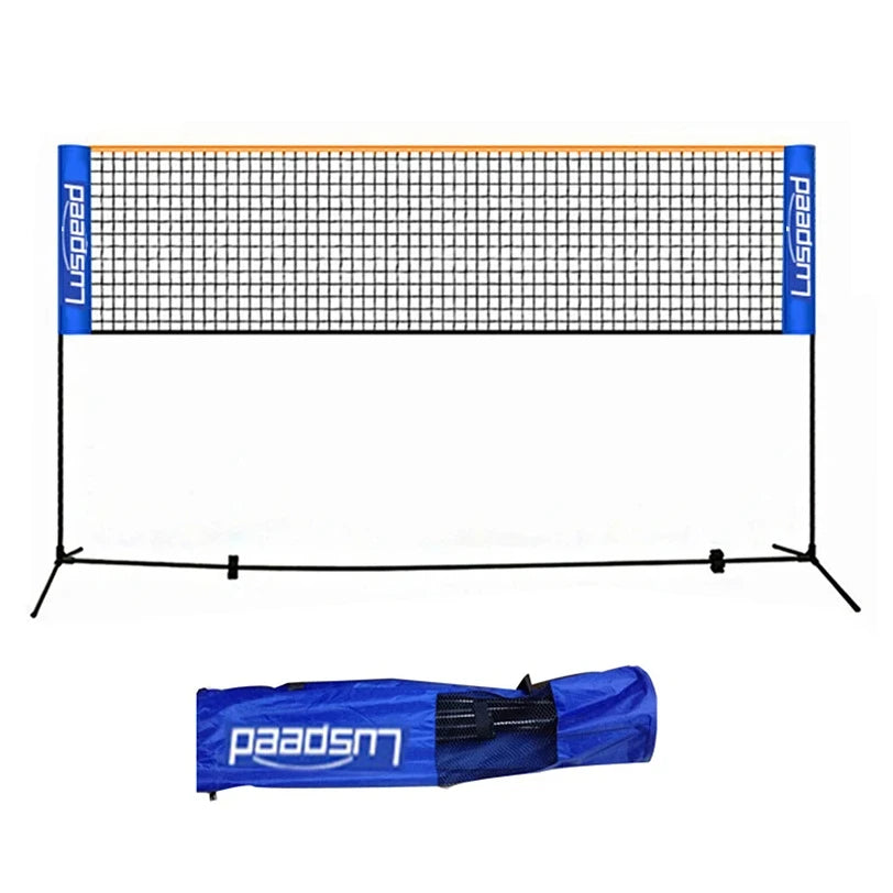 portable folding badminton net for indoor and outdoor sports. ideal for volleyball and tennis training
