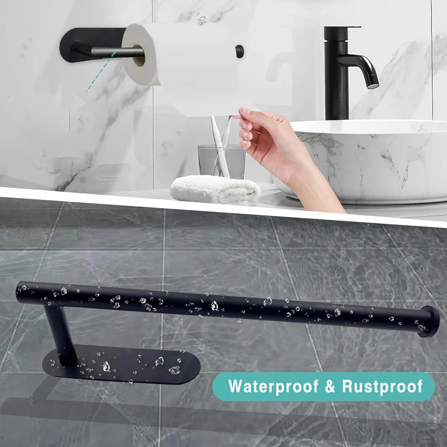 Adhesive Kitchen Paper Towel Holder - Toilet Roll Dispenser & Napkin Rack