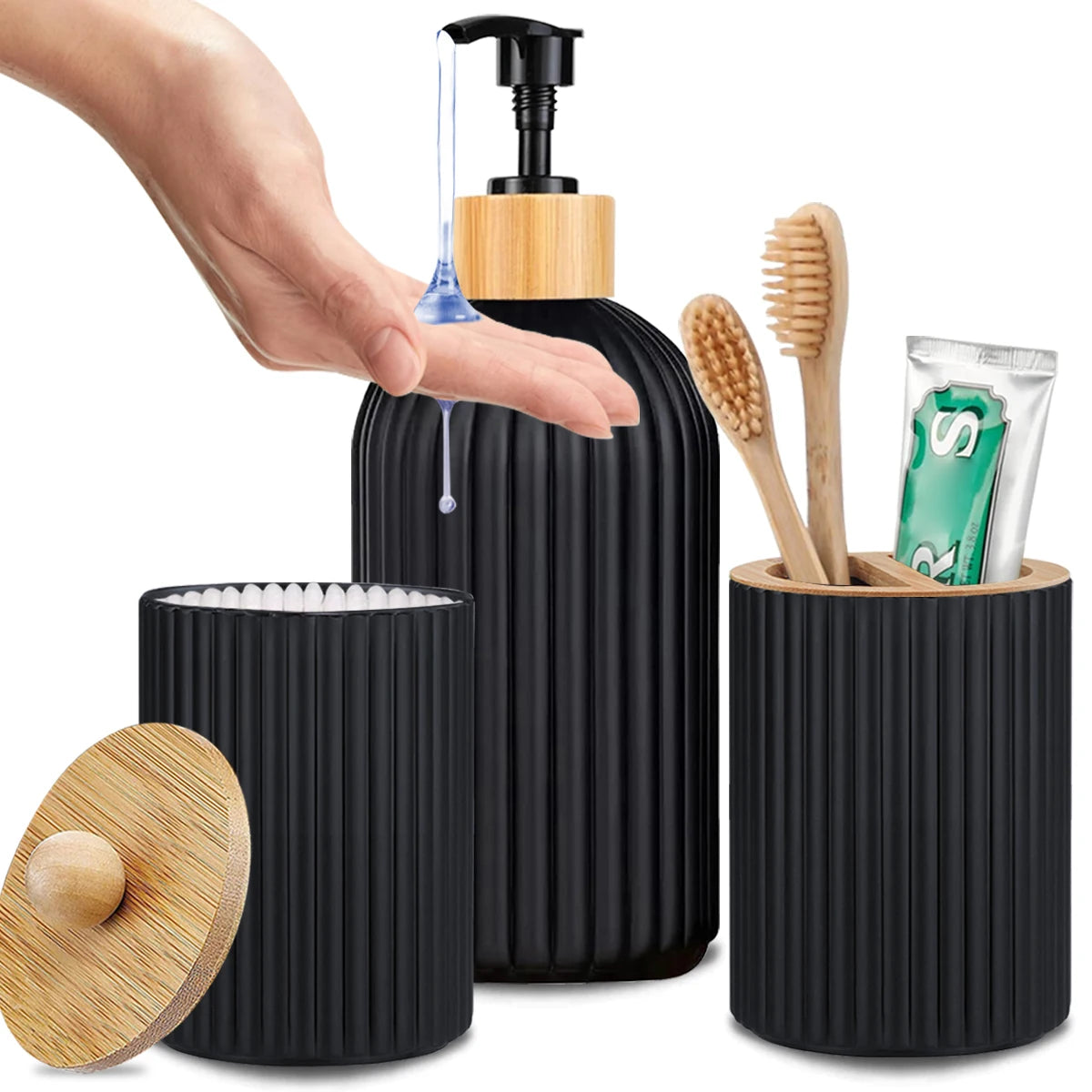Bathroom Organizer Set – Soap Dispenser & Storage Holder