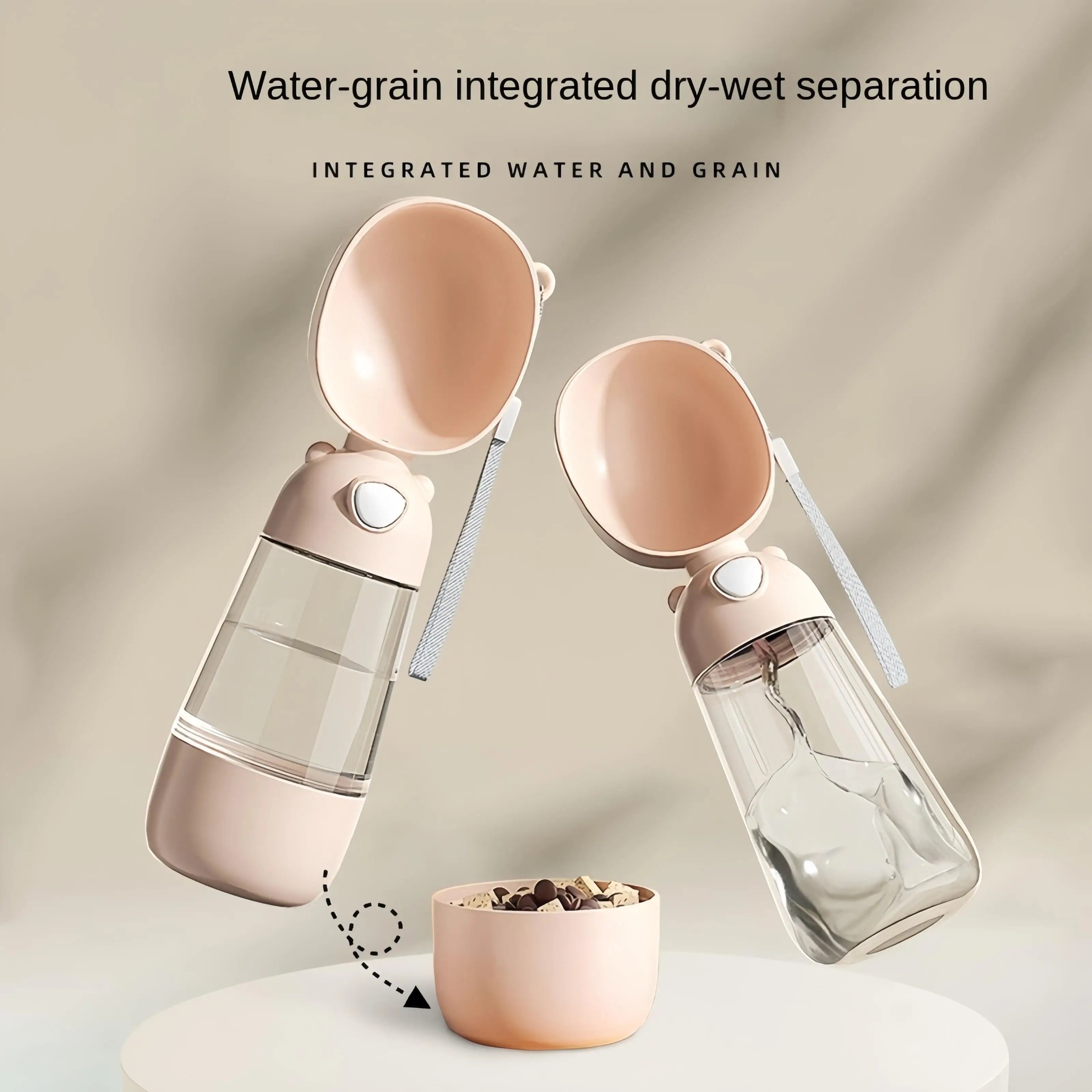 portable dog and cat water bowl with food dispenser