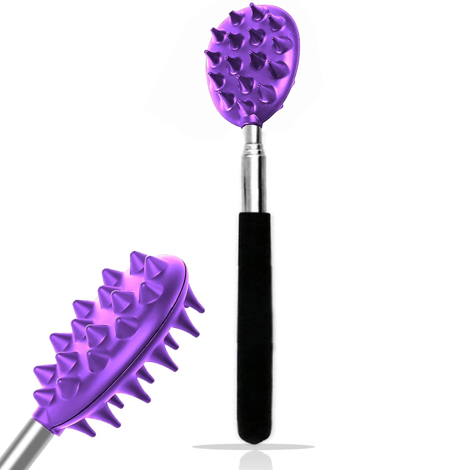 Extendable Cactus Back Scratcher with Dual Spikes - Retractable Itch Stick for All