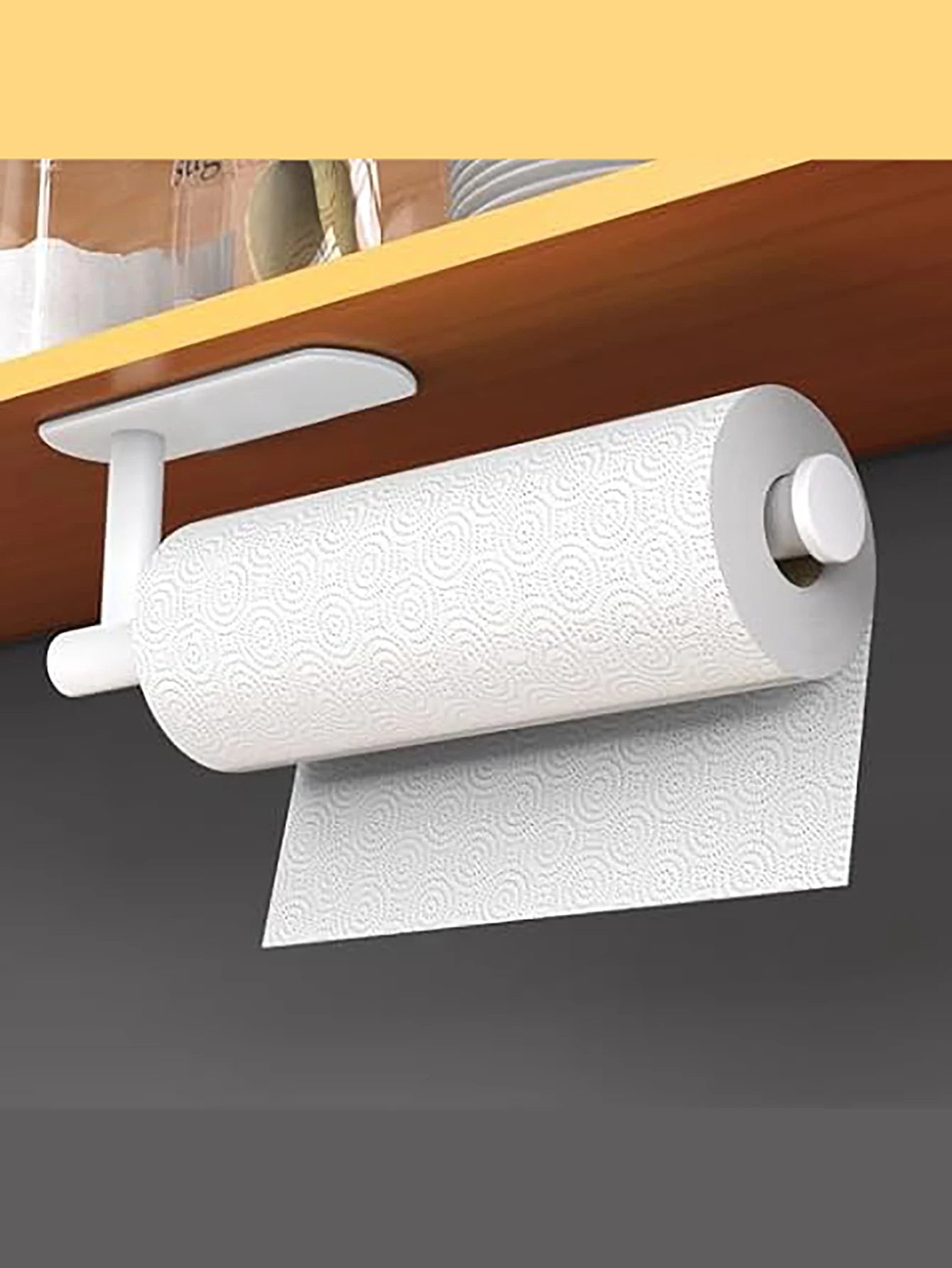 Adhesive Kitchen Paper Towel Holder - Toilet Roll Dispenser & Napkin Rack