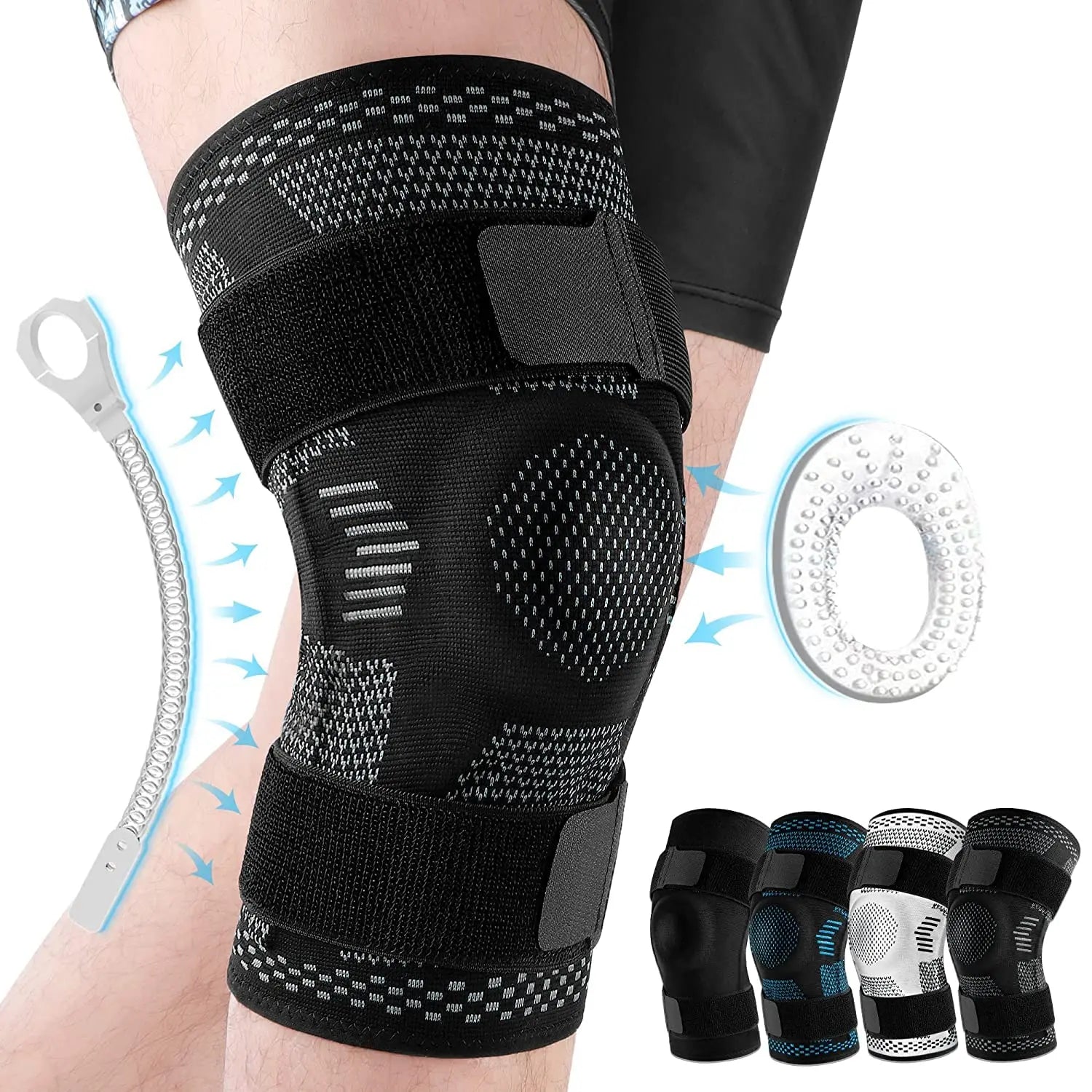 Sports Knee Brace with Side Stabilizers – Gel Patella Support for Meniscus Tears & Injury Recovery