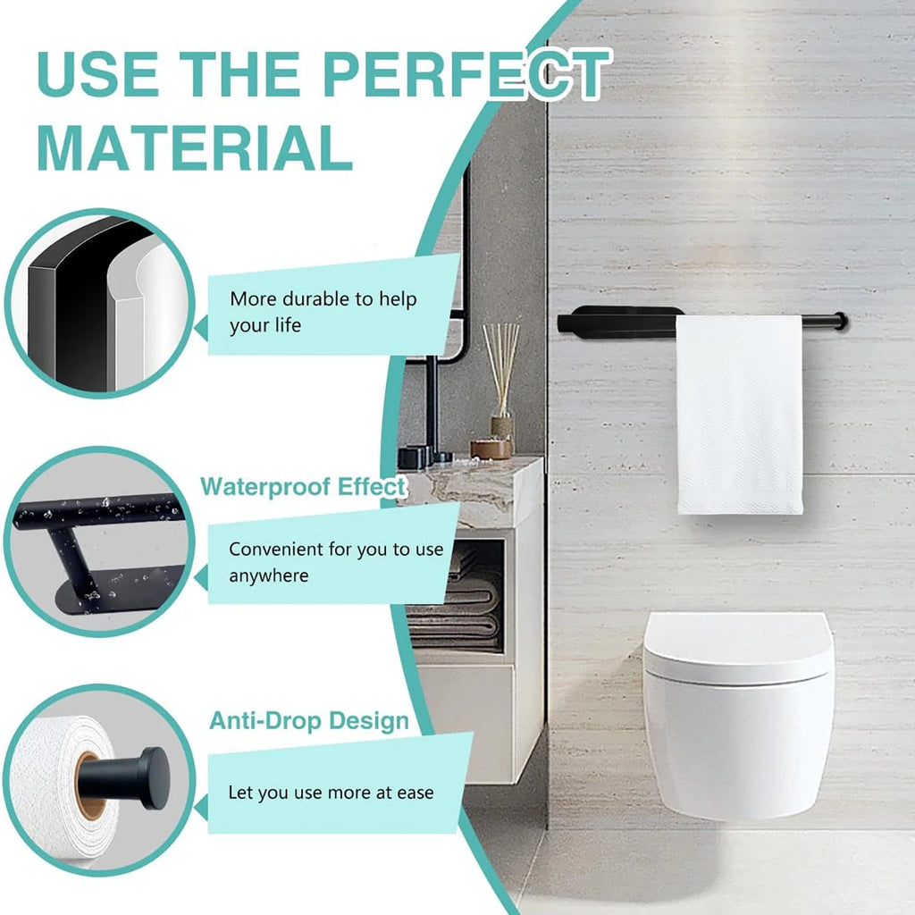 Adhesive Kitchen Paper Towel Holder - Toilet Roll Dispenser & Napkin Rack