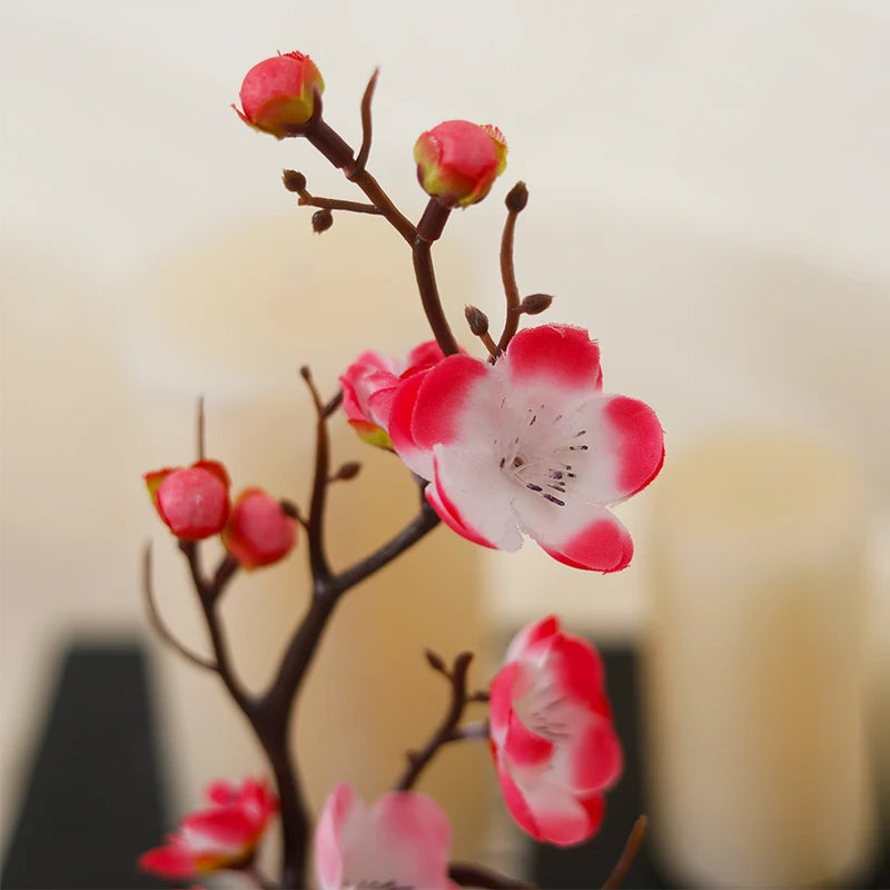 Elegant Artificial Plum Flower Bonsai | Faux Silk Blossoms for Wedding, Home, & Garden Decor
