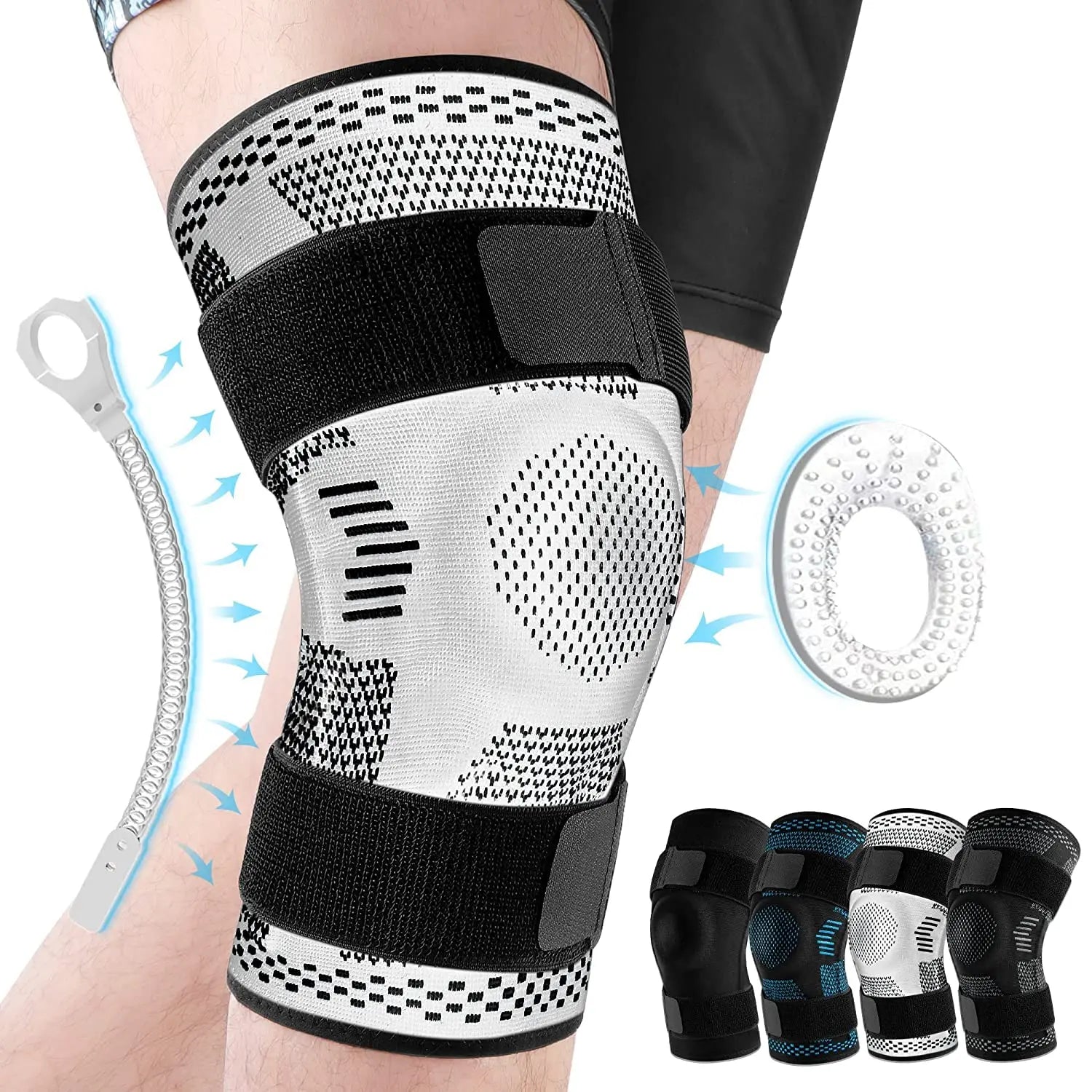 Sports Knee Brace with Side Stabilizers – Gel Patella Support for Meniscus Tears & Injury Recovery