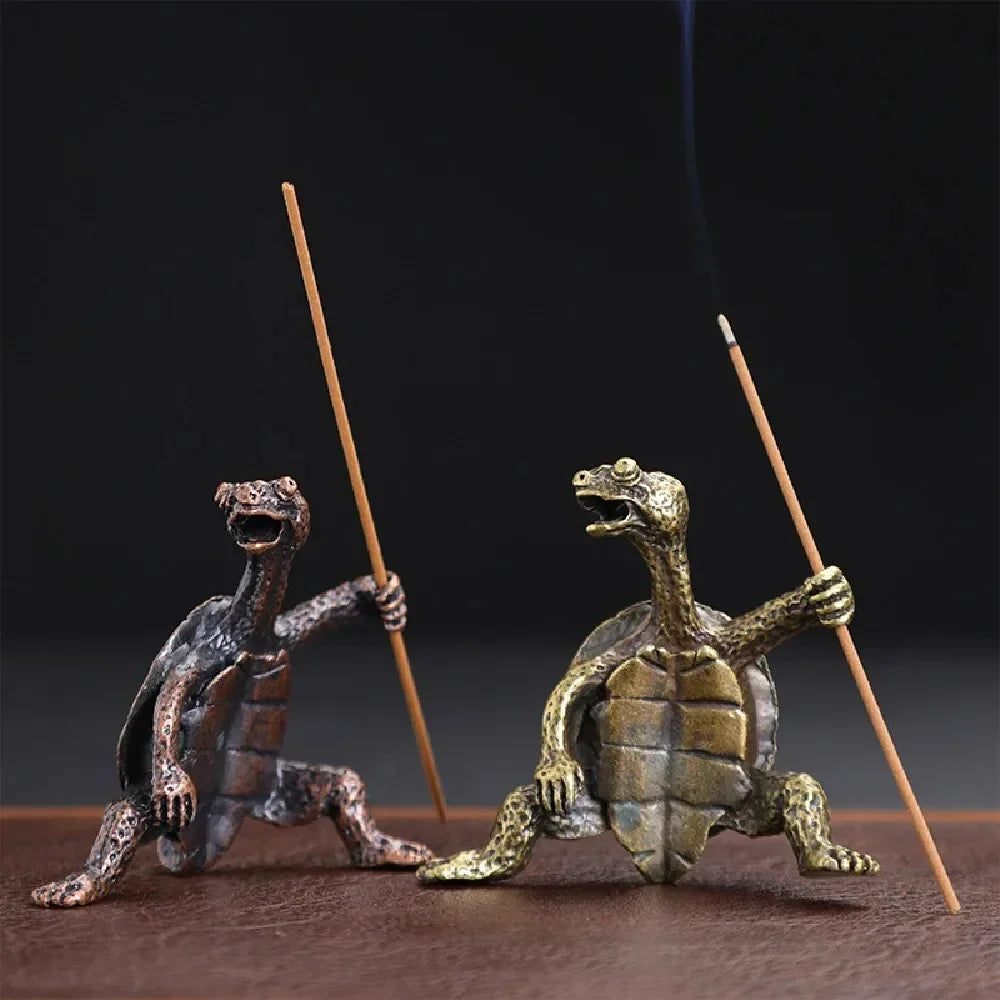 Turtle-Shaped Incense Censer – Small Bronze Burner for Sandalwood Sticks, Home Decoration & Gift