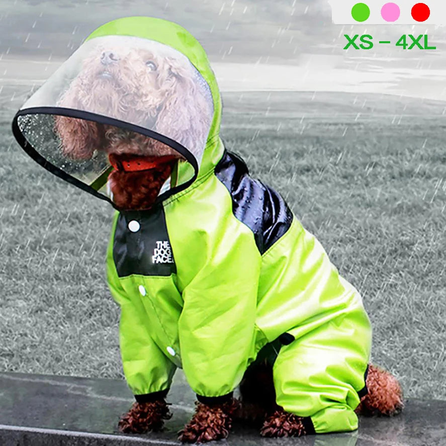 Waterproof Pet Dog Raincoat - Stylish Jumpsuit Jacket for Small, Medium, and Large Dogs