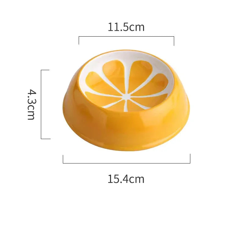 4 Cute Ceramic Pet Bowls – Watermelon & Strawberry Shapes, Colorful Food & Water Bowls for Cats & Small Dogs