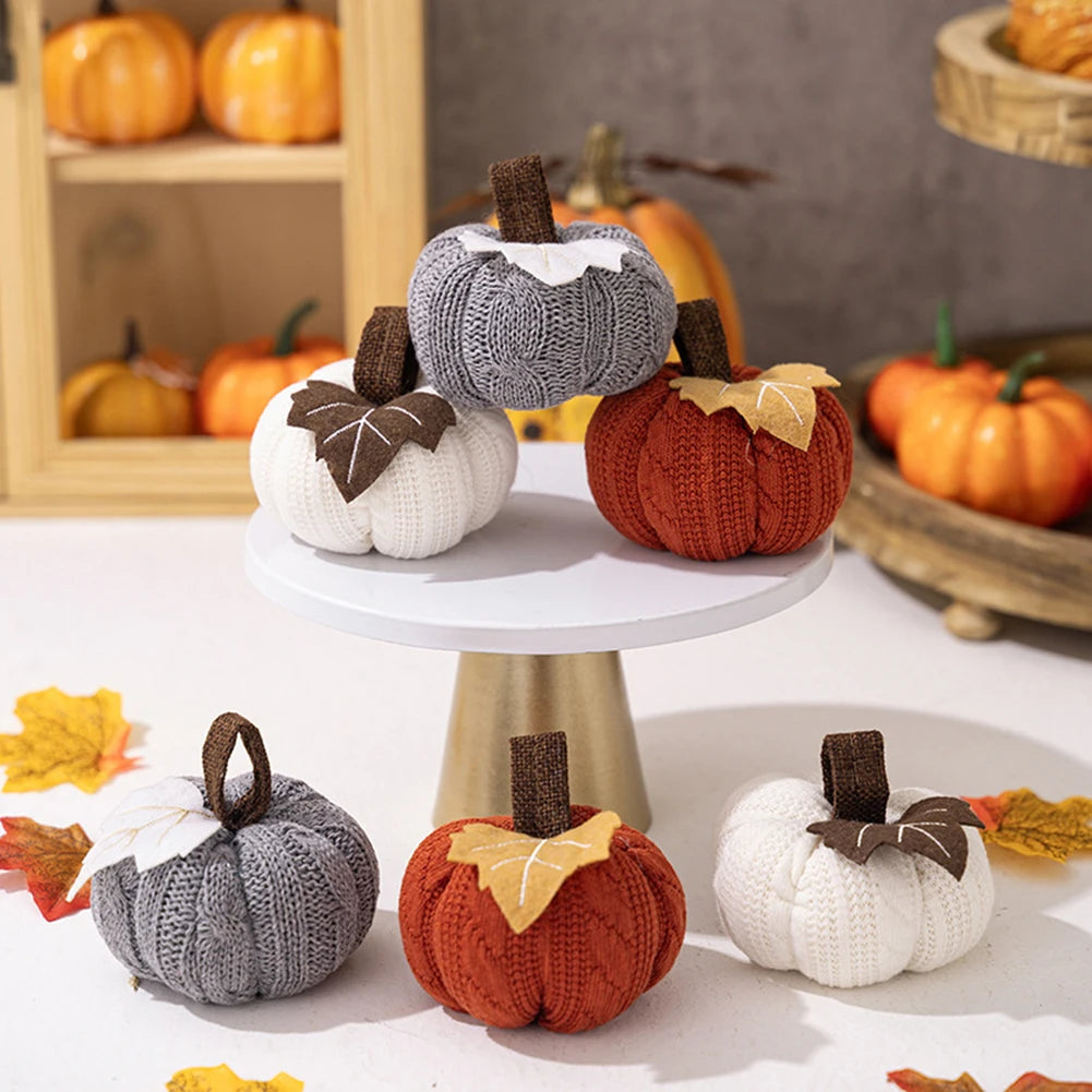1pc Knitted Wool Pumpkin – Soft, Reusable Decoration for Thanksgiving, Harvest, Halloween & Home Decor