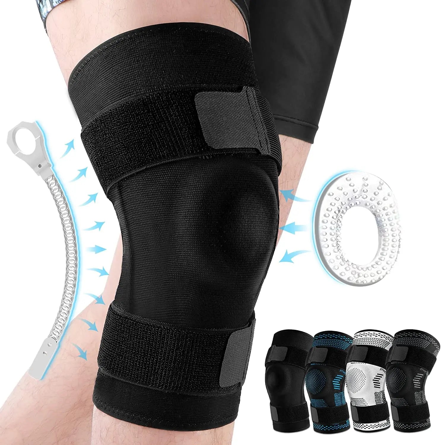 Sports Knee Brace with Side Stabilizers – Gel Patella Support for Meniscus Tears & Injury Recovery