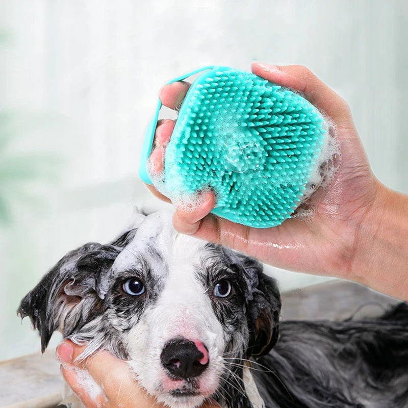 Silicone Pet Bath Brush – Grooming & Massage Tool for Dogs and Cats