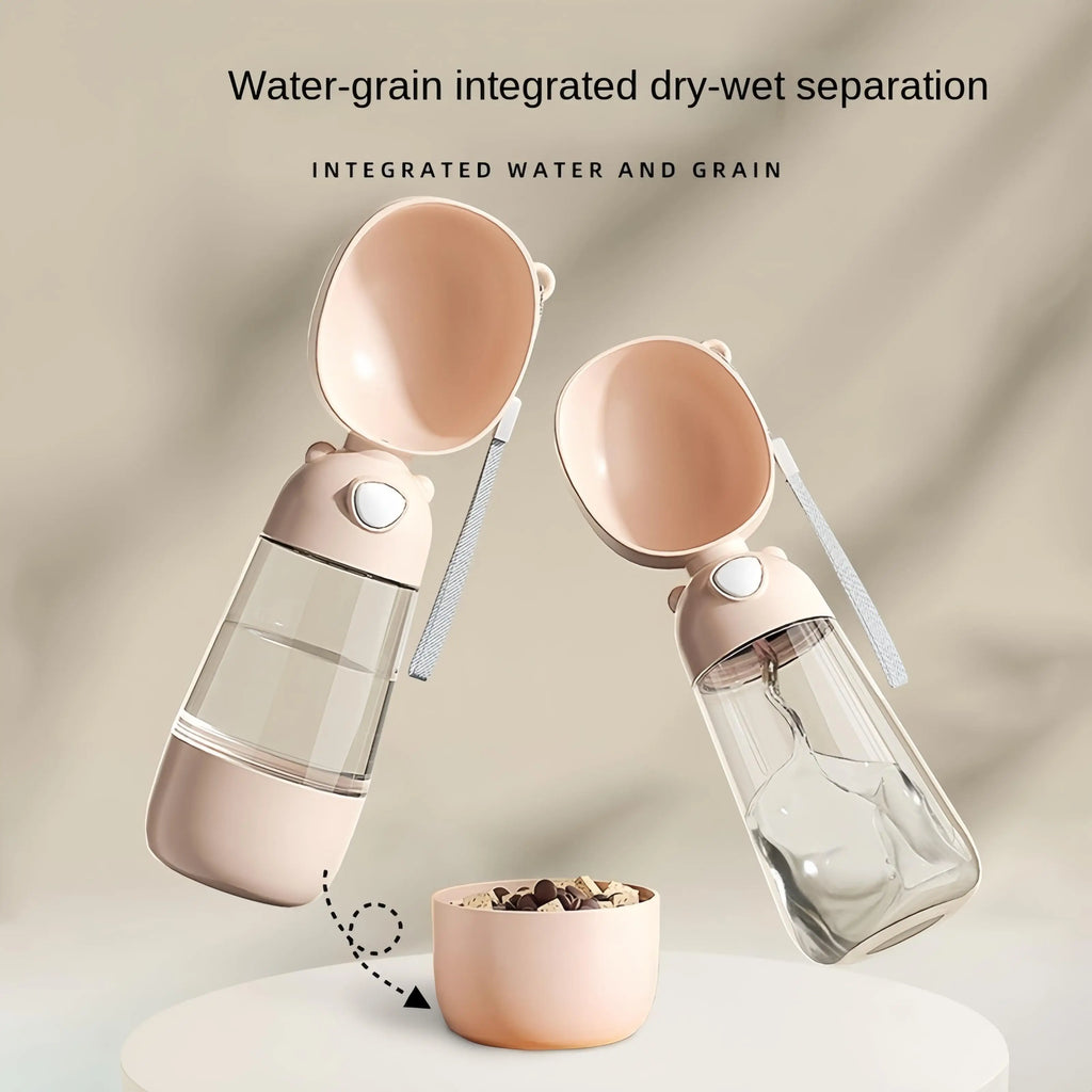 portable dog and cat water bowl with food dispenser