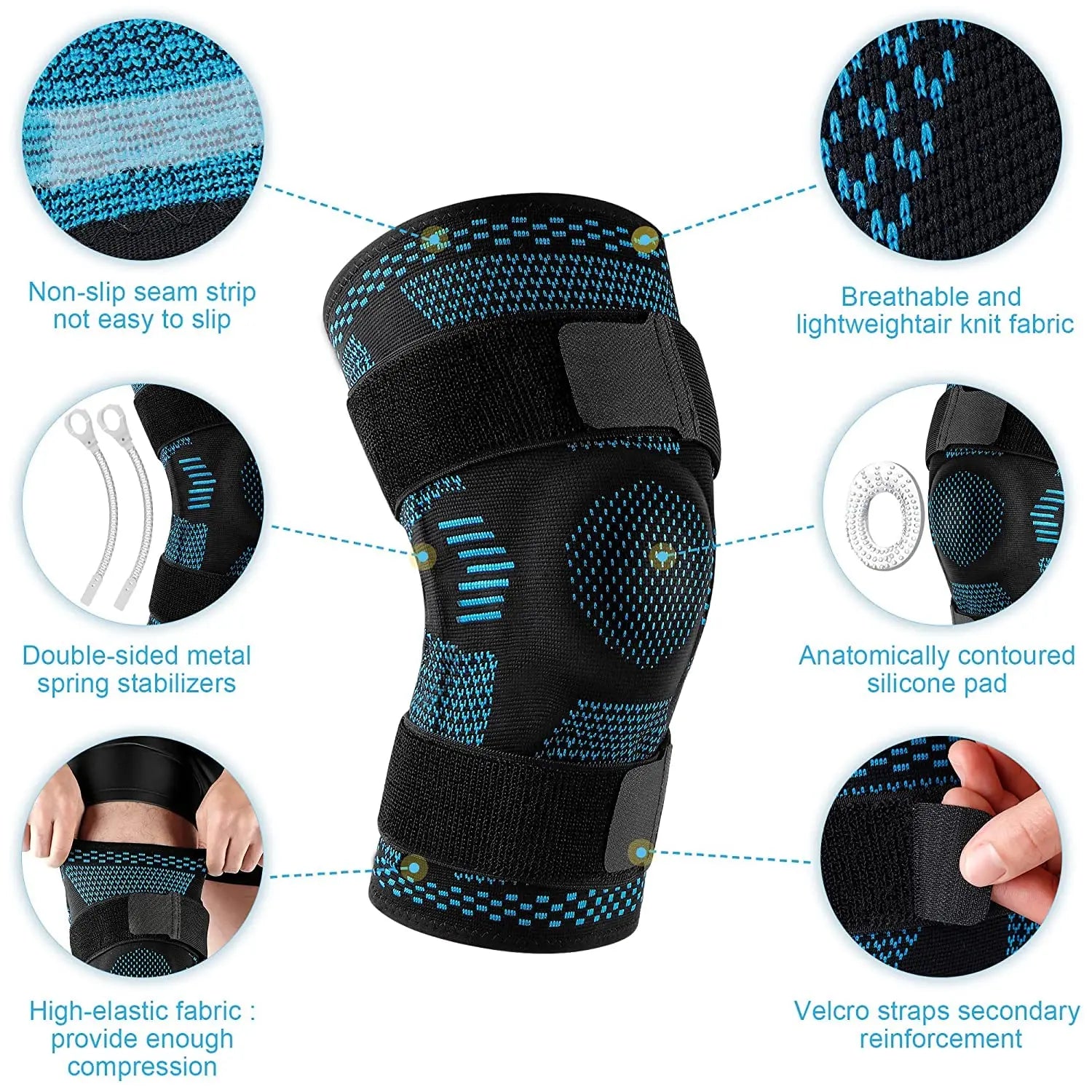 Sports Knee Brace with Side Stabilizers – Gel Patella Support for Meniscus Tears & Injury Recovery