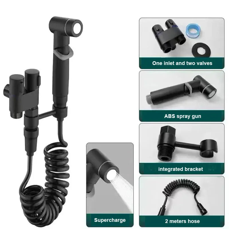 Handheld Bidet Sprayer Set – Dual Outlet Shower Head for Toilet Hygiene