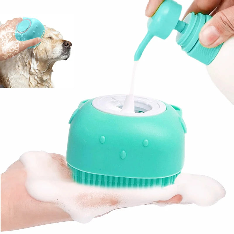 Silicone Pet Bath Brush – Grooming & Massage Tool for Dogs and Cats